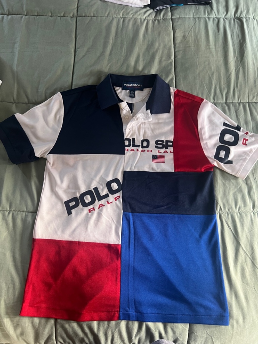 Ralph Lauren Polo Sport Colorblock Polo - Navy White Red Royal Blue